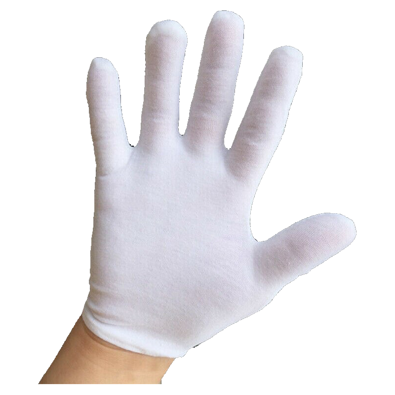 One Pair of Soft Cotton Gloves (White & Black) For Men /